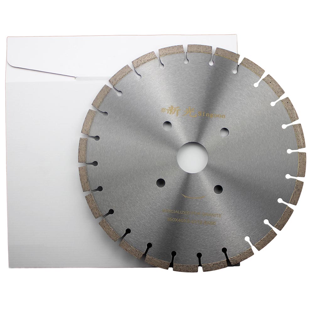 Hoja de sierra circular de corte de diamante sinterizado prensado en caliente de 350 mm para granito de 14 "